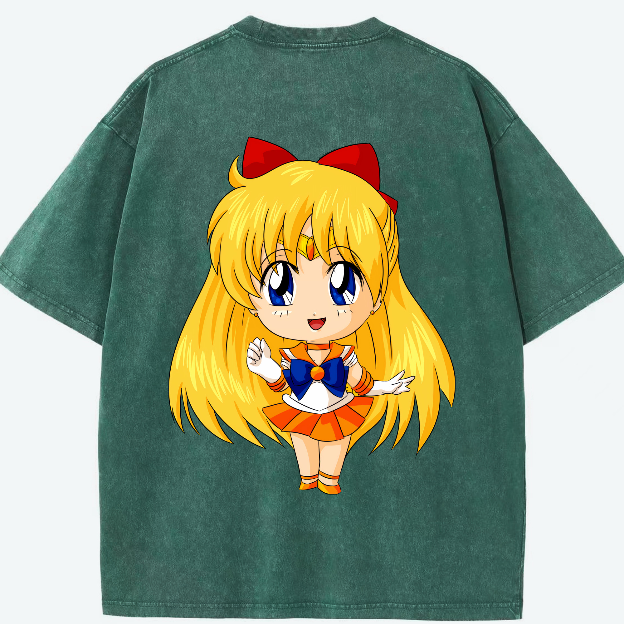 （画像用） 美少女戦士セーラームーン 愛野 美奈子 あいの みなこ Sailor Moon Aino Minako 綿100% ヴィンテージ風 半袖Tシャツ（背面プリント）